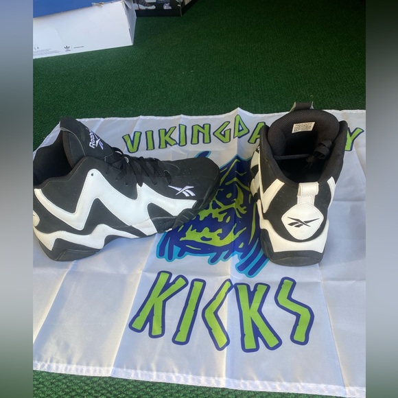 Reebok Kamikaze II (Shawn Kemp) Black and White Sneakers Size 11.5 - Picture 8 of 10